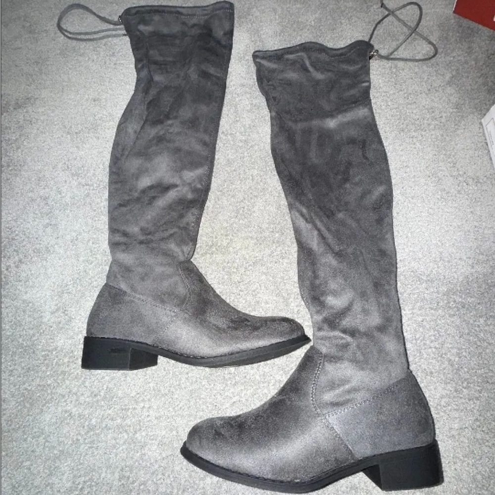 Gray Over-the-Knee Women's Boots